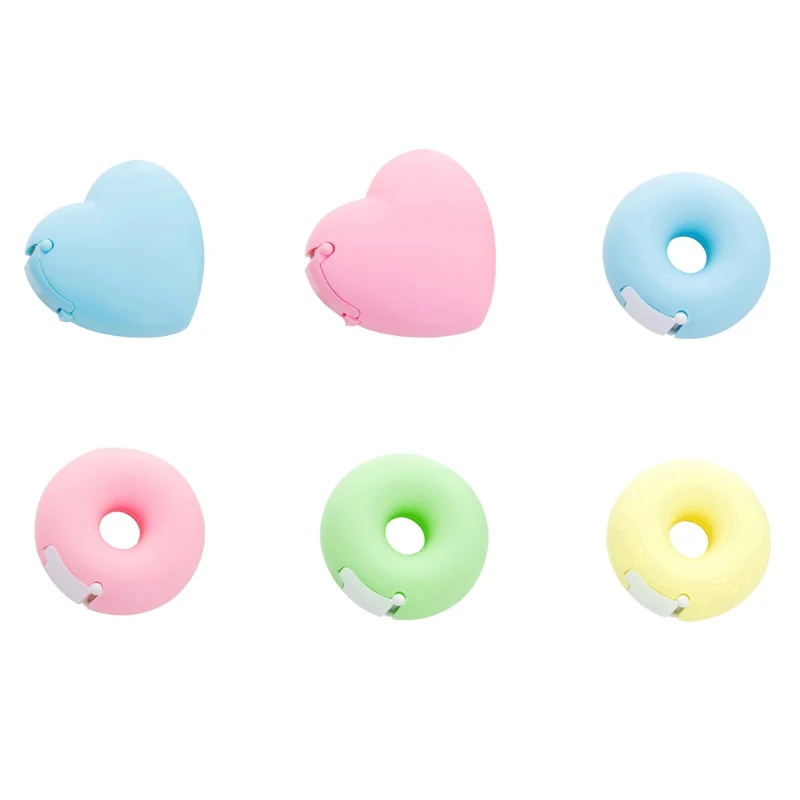 

Newest Candy Color Masking Tape Cutter Design Of Love Heart/Donut Shape Washi Tape Cutter Office Tape Dispenser School Supply