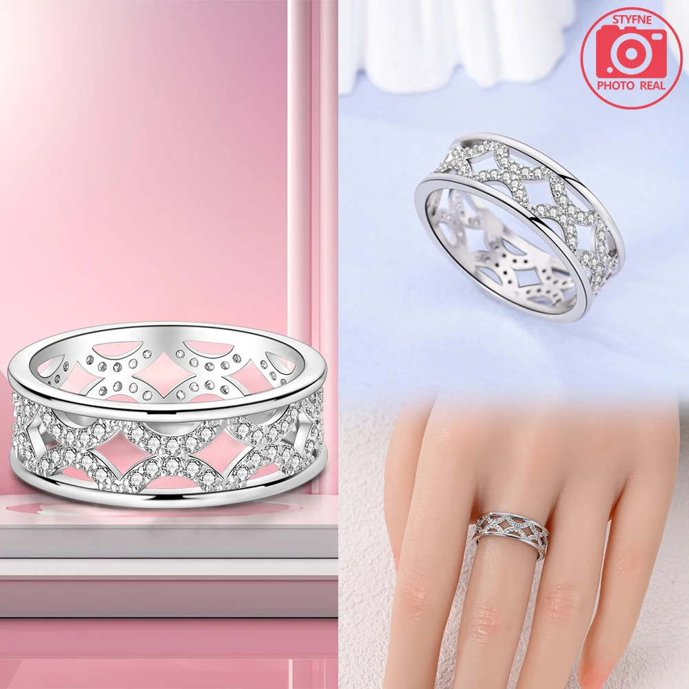 Кольцо из стерлингового серебра 925 пробы радужные капли циркониевое кольцо для