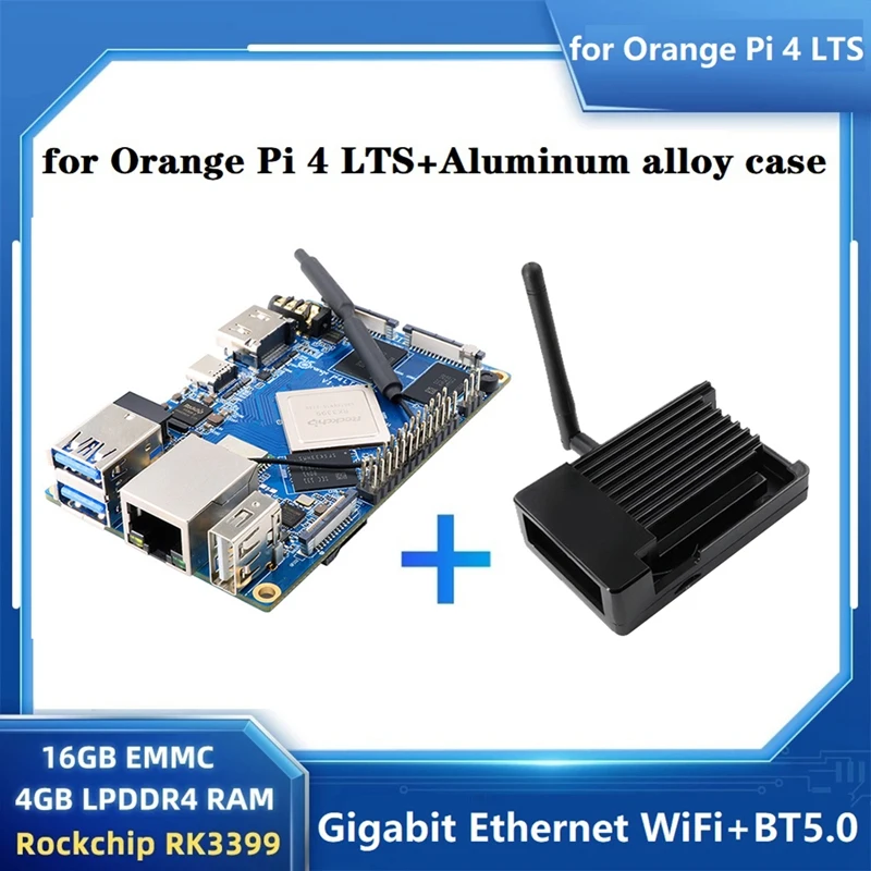 

Для Orange Pi 4 LTS + фотовспышка из алюминиевого сплава Φ RK3399 4G RAM + 16G EMMC Flash Wifi + BT5.0 Android Ubuntu Debian макетная плата