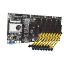 Материнская плата 8 GPU для майнинга биткоина криптовалюма, набор для майнинга, комбо с 1600 МГц ОЗУ, кабель питания