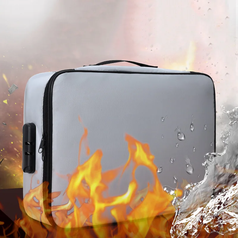 Safety Fireproof  BriefcaseHousehold Waterproof Envelope File Document Storage Bag Organizer Important File Arrange Accessories