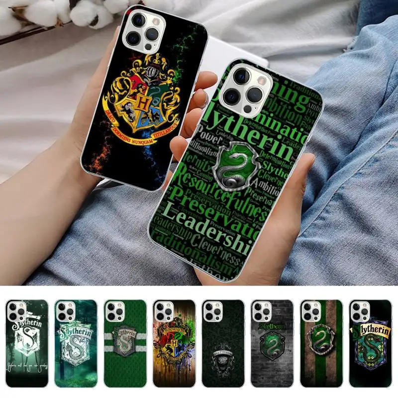 

Slytherin School Phone Case for iPhone 11 12 13 Mini Pro Max 8 7 6 6S Plus X 5 SE 2020 XR XS Case shell