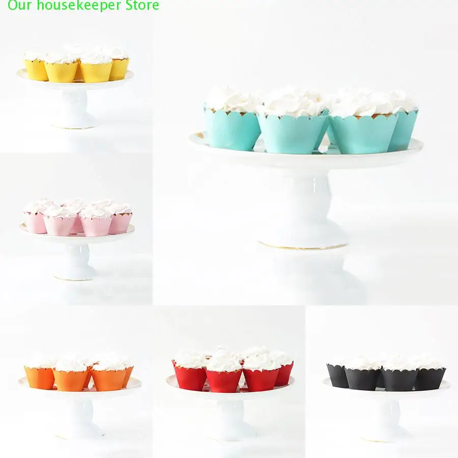 

12pcs/set Cupcake Wrappers Paper Macaron Colors Wedding Birthday Party Dessert Decorating Supplies Baby Shower Cake Decor