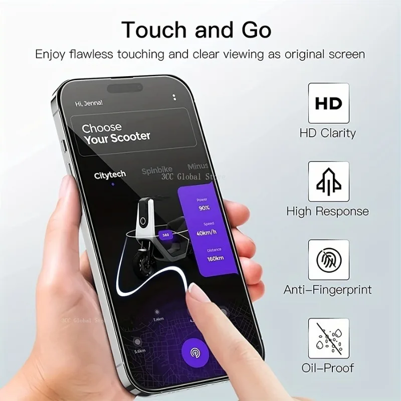 4 в 1 твердое закаленное стекло 9H для защиты экрана с защитой объектива камеры IPhone