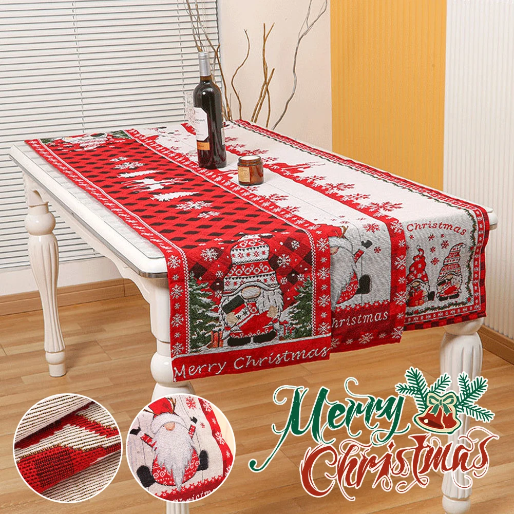 

Table Runner Table Runner Faceless Gnome Elk Tree snowman printed bed table runner flag cover