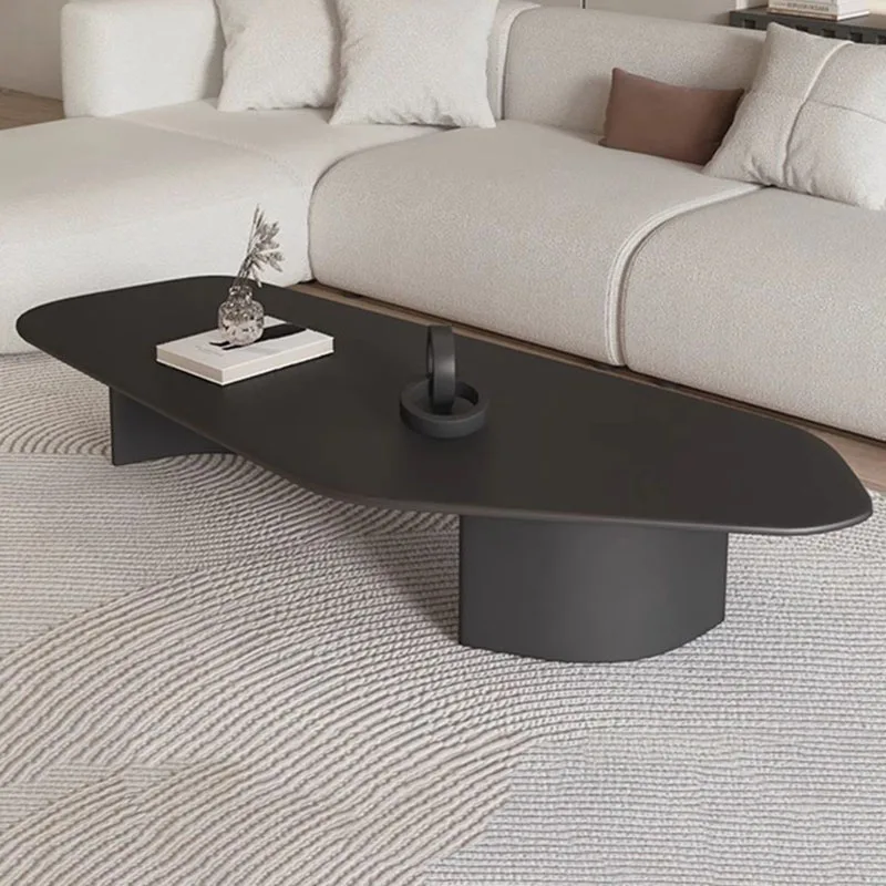 

Современный дизайнерский кофейный столик, черный, низкий, нестандартный, низкий, мраморный, скандинавский боковой столик, гостиничный, уличный стол, вспомогательная мебель для дома