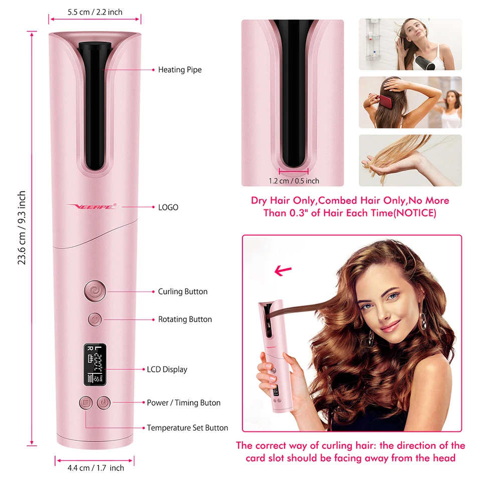 

Auto Rotating Ceramic Hair Curler Automatic Curling Iron Styling Tool Hair Iron Curling Wand Air Spin and Curl Curler Hair Waver