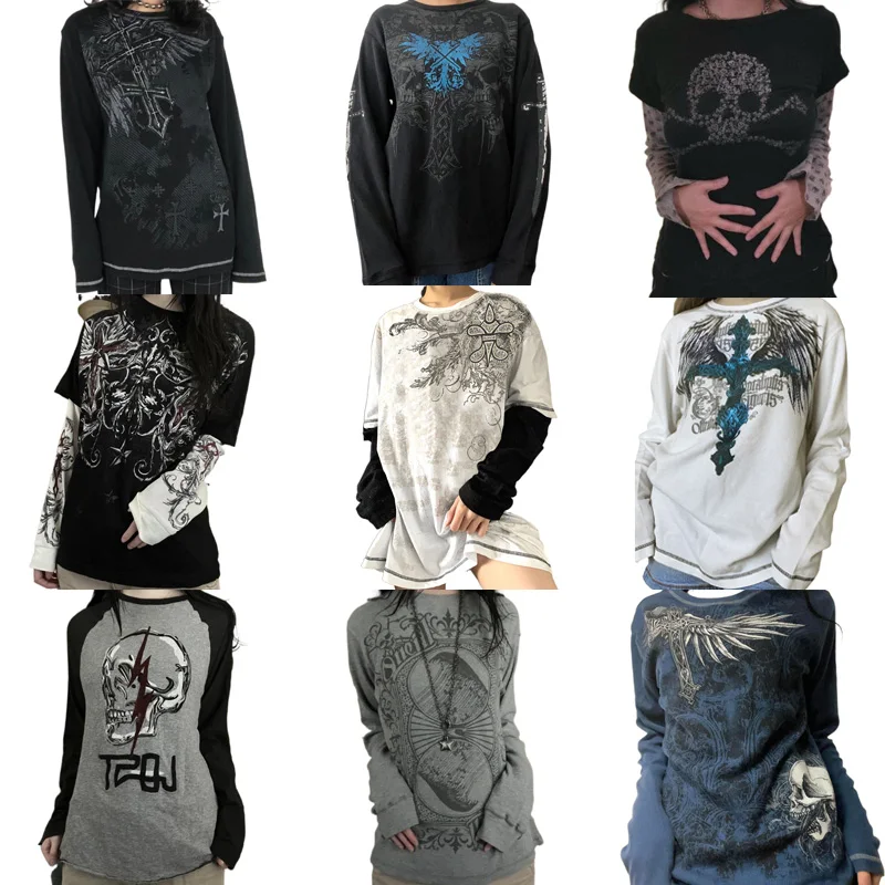 

Футболка E Girl с винтажным графическим принтом, пуловеры в стиле панк, Mall, Goth, грандж, тройники Y2K, темная академия, ретро худи в стиле Харадзюку, готический Топ