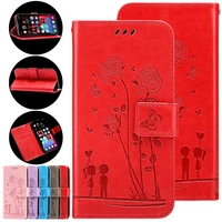 cute embossed leather flip case for iphone 13 mini 11 12 pro max xr xs x 6 6s 7 8 plus se 2022 phone bag wallet shockproof cover