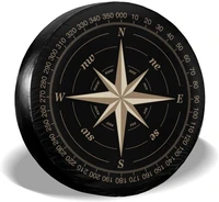 compass rose black spare tire cover uv sun wheel covers fit for trailer rv suv and many vehicle 15 inch