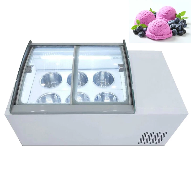 

Large Capacity Freezer Commercial Ice Cream Display Cabinet Multifunctional Hard Ice Cream Showcase 190W