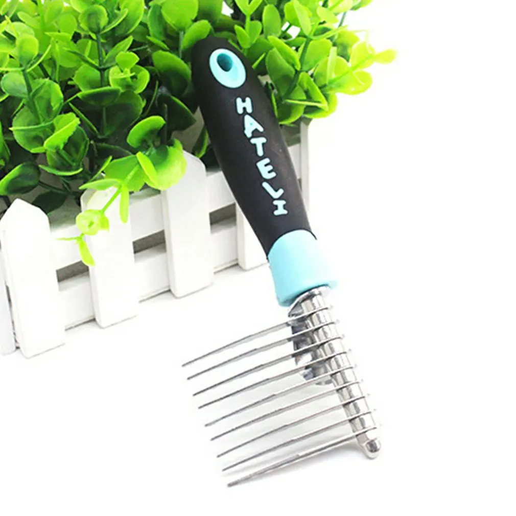 Питоц пудель Расческа с мехом инструмент 9 зубцами длинная стальная деталь для