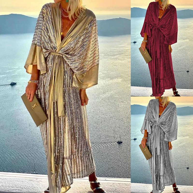 

Spring/Summer 2023 New Women's Elegant Lace up Print Fashion Street Dress