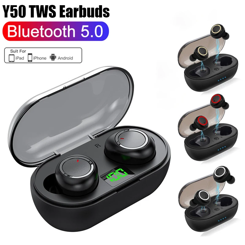 

Bluetooth 5.0 Wireless Headphones In-ear Earbuds Hifi Stereo Earphones TWS Y50/Y50Pro Music Headsets Dropshipping