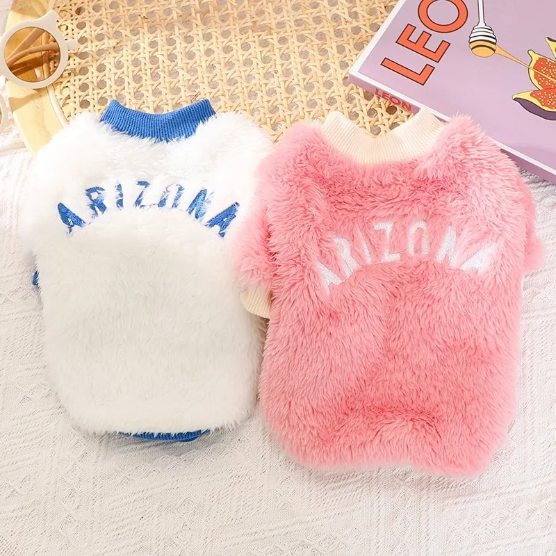 

Dog Clothes Dog Fleece Sweaters Winter Warm Puppy Clothes Polar Fleece Dog Outfits Pink Pet Shirt for Cute Dog Cat Pet Supplies