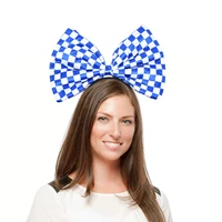 bow headband bow ear headband blue white plaid hair loop festive headband supplies party costume decor german costume accessor