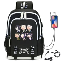 demon slayer nezuko backpack cute kochou shinobu backpack with usb charging port bookbag for boys girls gift school mochila