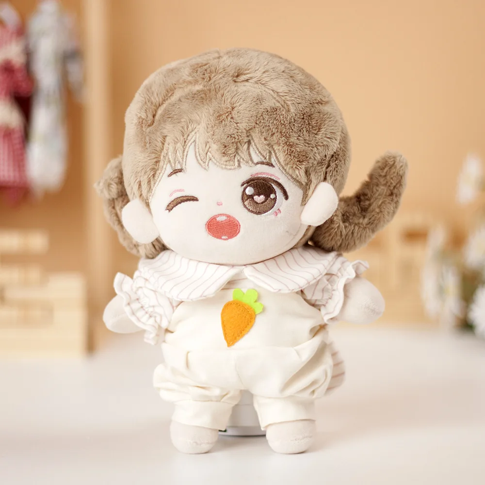 

20CM Doll Clothes Radish Overalls With Rabbit Ears Dress Up Dolls Accessories Our Generation Korea Kpop EXO idol Dolls Gift