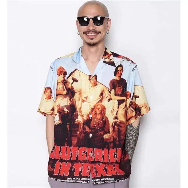 Выкройка тигра WACKO MARIA Hawaii Shirt Мужчины Женщины 1:1 Футболка лучшего качества