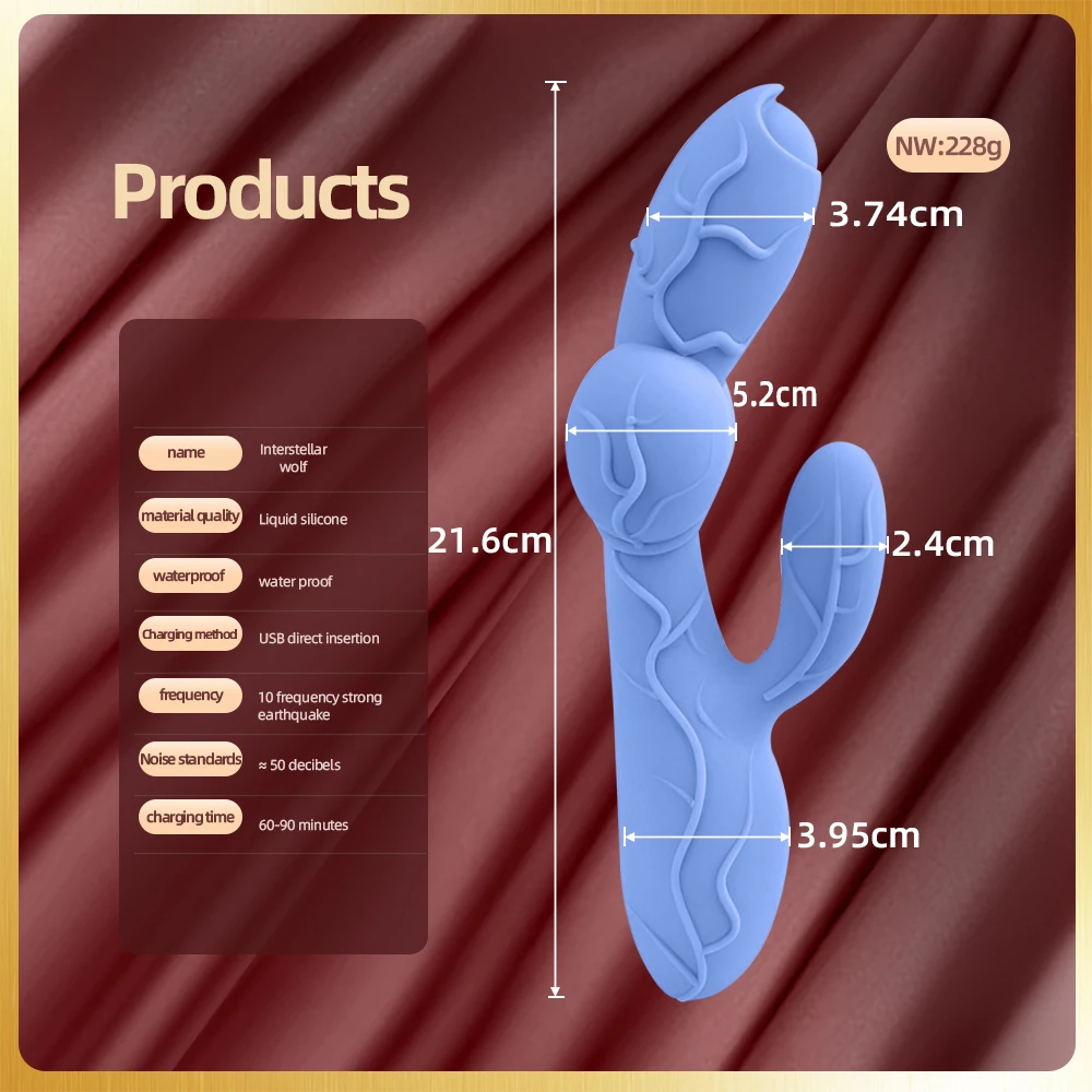 Беспроводной AV-фаллоимитатор LEZEE вибратор Кролик вибрирующий длинный пенис