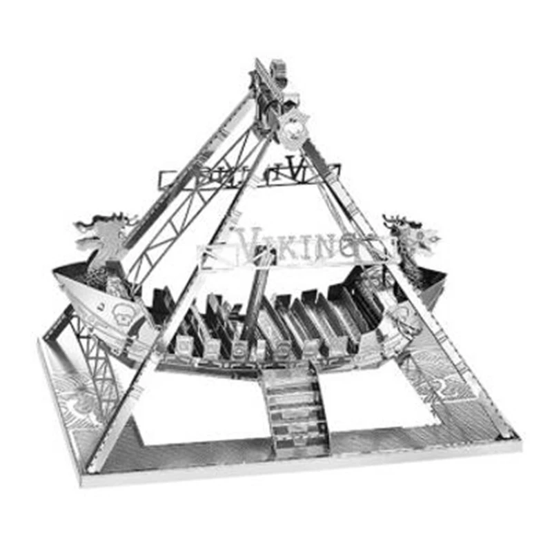 

-3D Metal Model Kit Viking Ship Assembly Model DIY 3D Cut Model Puzzle Toys For Adult Originality