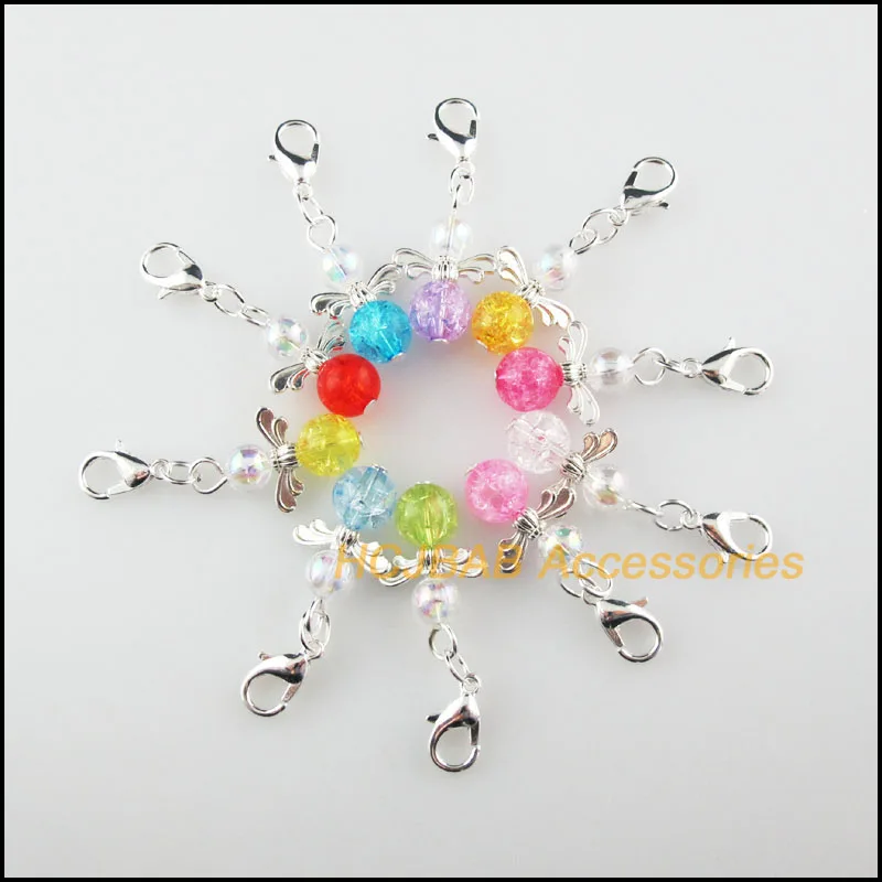 

Fashion New 20Pcs Silver Plated Retro Mixed Shiverling Beads 14x22mm Angel With Lobster Claw Clasps Charms