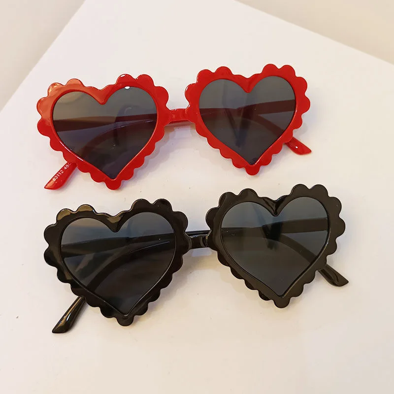 

Cartoon Lovely Kids Sunglasses Flash Crystal Heart Shape Frame Girls Children Sun Glasses Round Street Beat Baby Eyeglasses