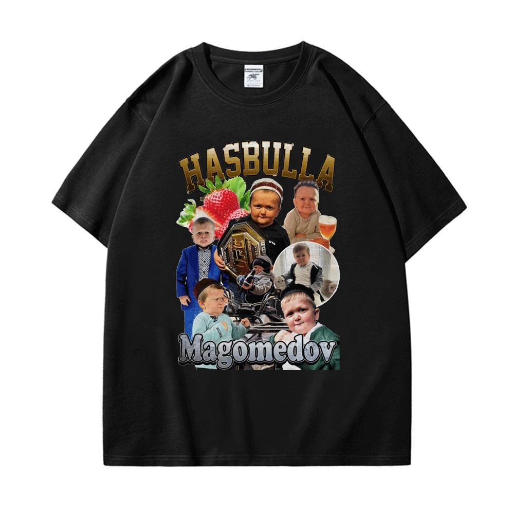 

Hasbulla Fighting Meme T-shirt Men and Women Fan Gift Mini Khabib Blogger T Shirt Oversized Graphics Tee Shirt Streetwear Tops