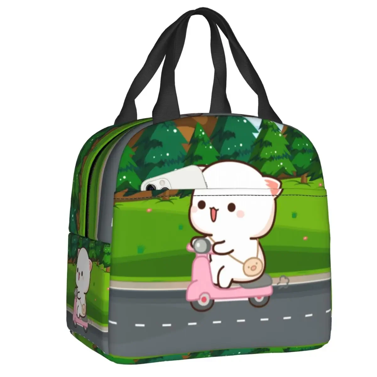 Милые персиковые Изолированные сумки для обеда с котом мочи кемпинга