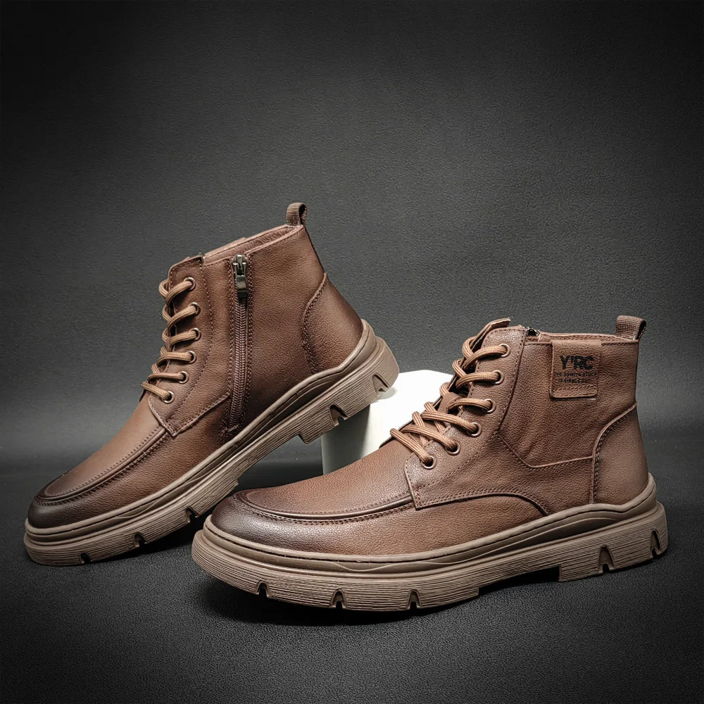 

Роскошные брендовые туфли Martin из натуральной кожи на толстой подошве повседневные мужские головные уборы из воловьей кожи рабочие ботинки ...