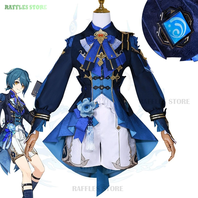 Genshin Impact Xingqiu Косплей Костюм Парик 2024 Косплей Костюм ...