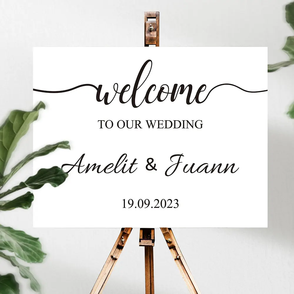 

Custom Welocme Wedding Sign Board Vinyl Stickers Customize Wedding Welcome Mosaic Board for Marridge Wedding Party Decoration
