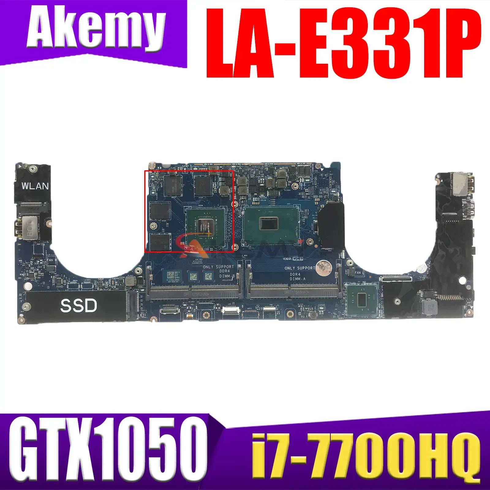 

Exchange!for dell XPS 15 9560 Laptop Motherboard LA-E331P 0YH90J CN-0YH90J i7-7700HQ CPU GTX1050 notebook pc mainboard
