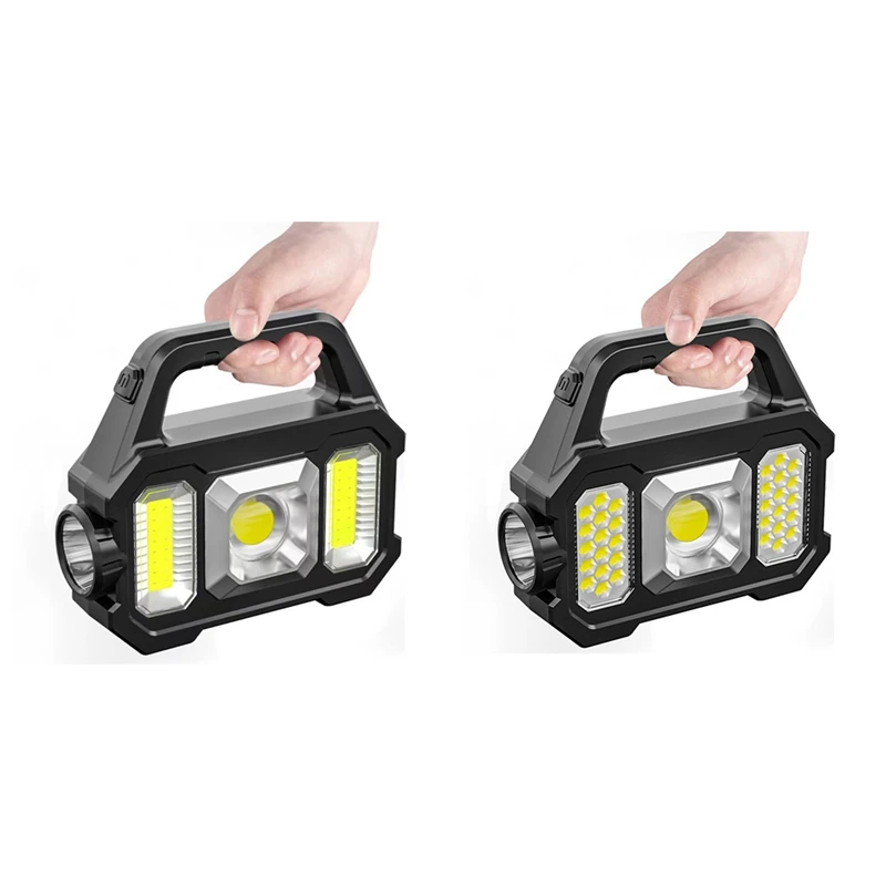 

1 Piece Outdoor Waterproof Solar Light Charging Treasure Strong Light Flashlight Cob Portable Lamp Multifunctional (COB)
