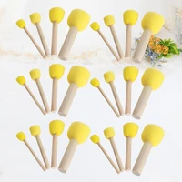 40pcs round sponges brush sponge brush with wood handle painting brush set tool for crafts and