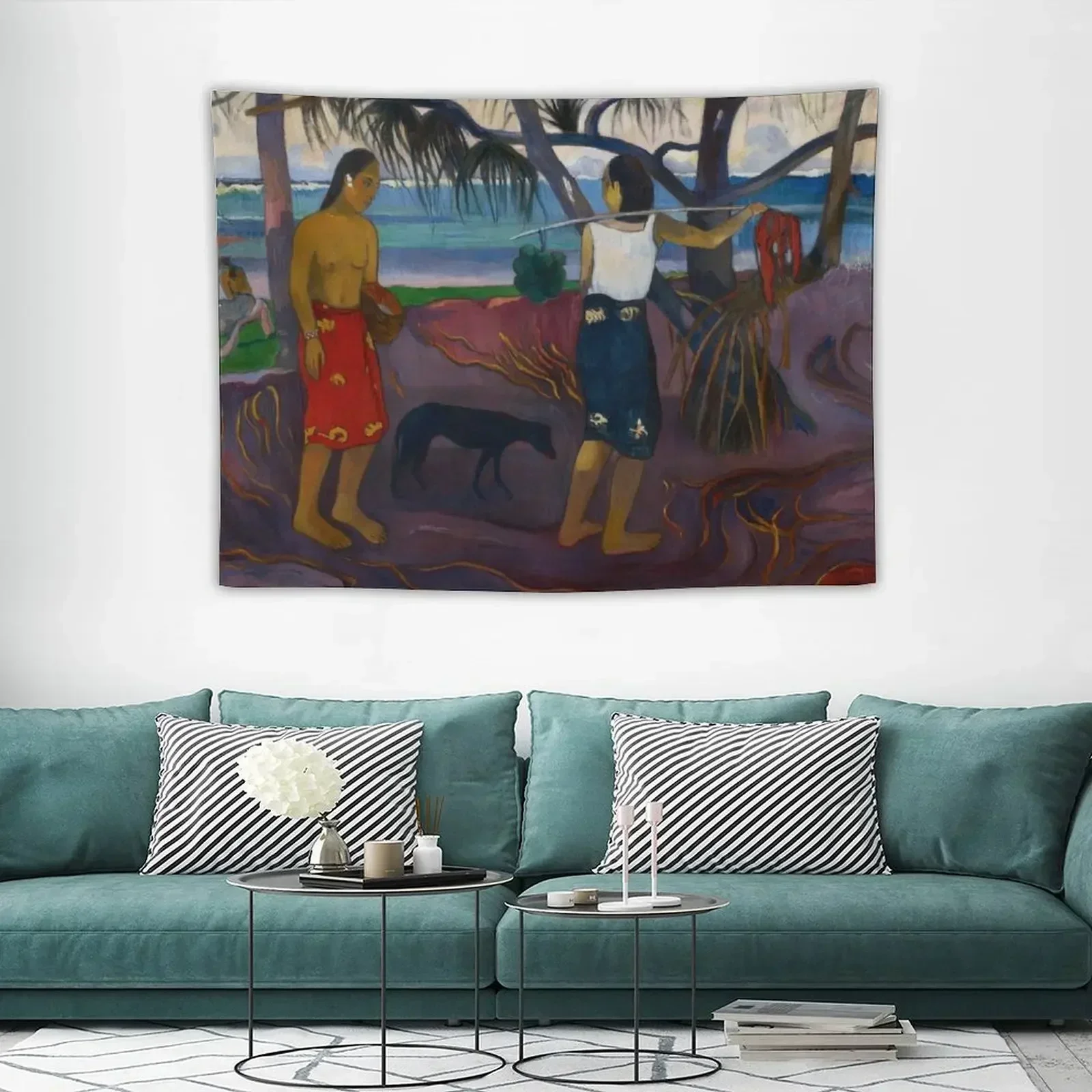 Paul Gauguin - I Raro Te Oviri (under the Pandanus) Гобелен Декор для комнаты дома