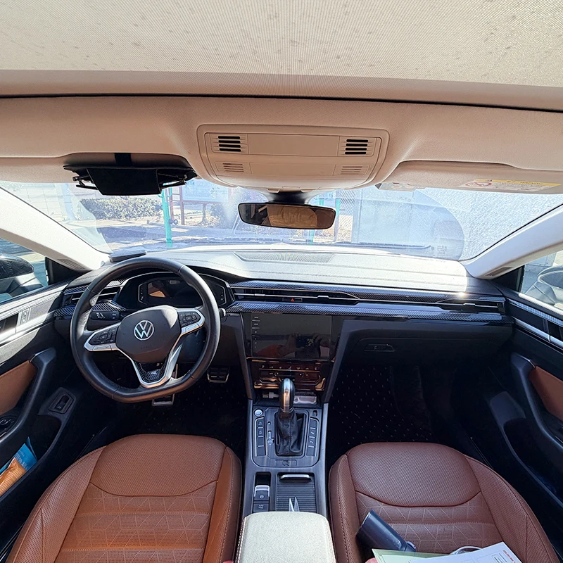 Фото Внутренняя декоративная полоса для VW Arteon 2021 2022 2023 2024 2025 2026 Sedan Arteon, внутренние молдинги из АБС-пластика из углеродного волокна №5