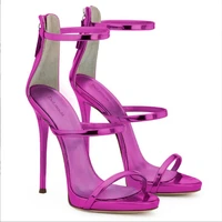 2022 summer luxury women high heel shoes 12cm thin heel patent leather peep toe sexy women wedding shoes big size 35 45 no box
