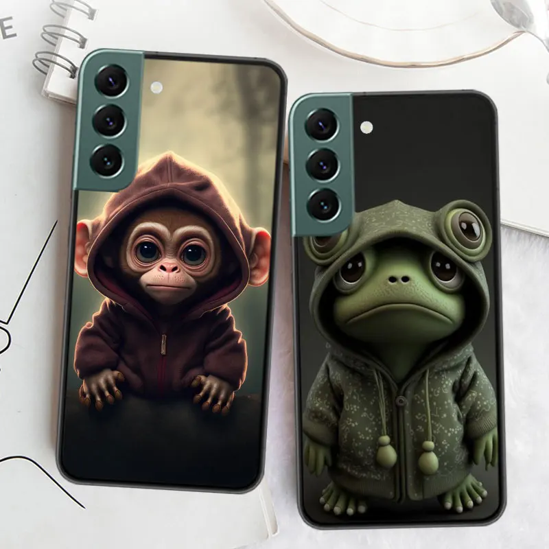 Чехол для телефона с изображением обезьяны лягушки свиньи коровы птицы кошки