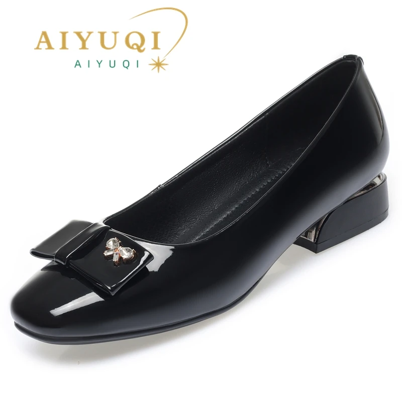 AIYUQI Women Dress Shoes 2023 New Spring Shallow Mouth Women Daily Shoes Non Slip Large Size Bow Beanie Shoes Women