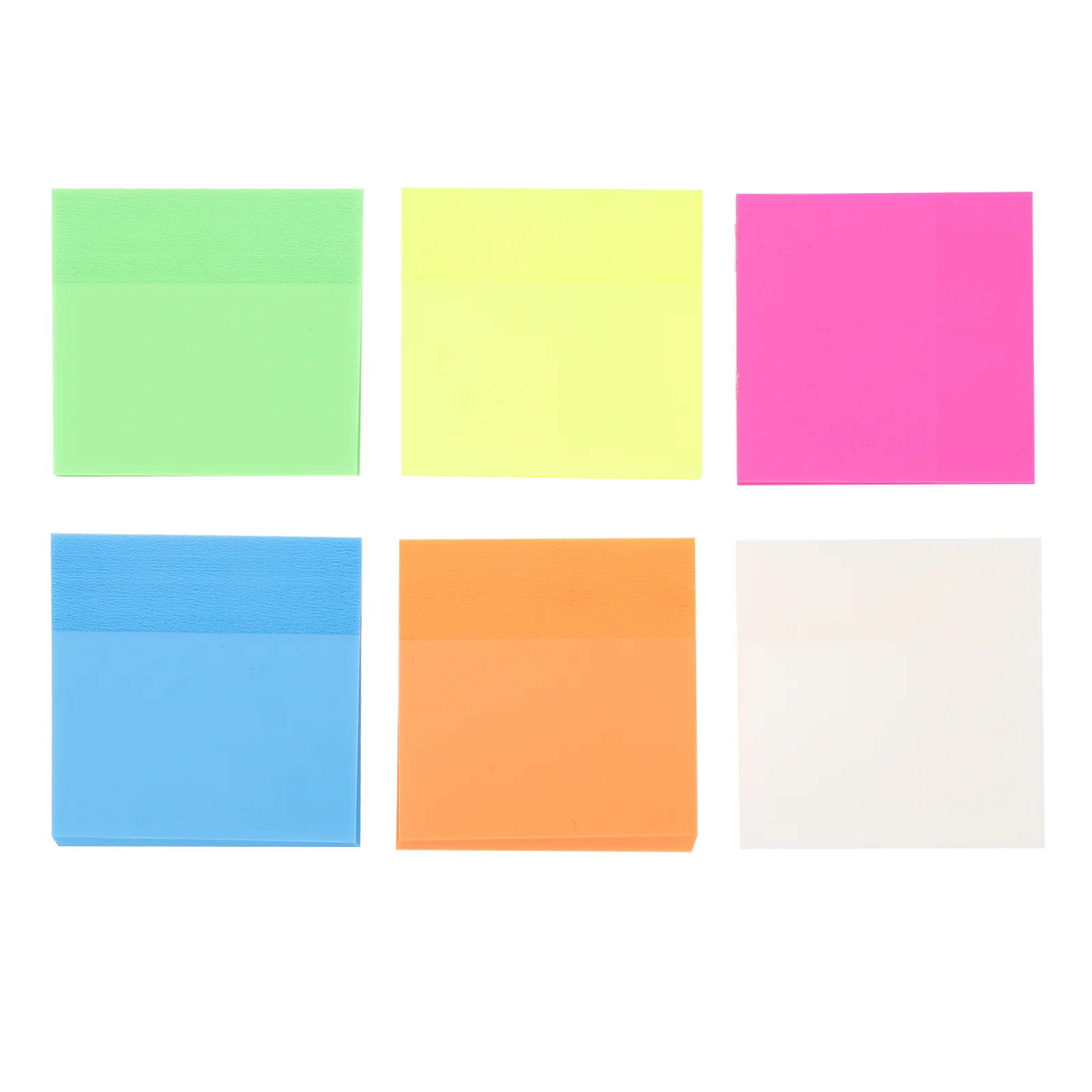 

6 Pcs Notes School Message Reminder Office Bright Color Transparent Self-stick Note Self-stick Pads for Message Reminder School