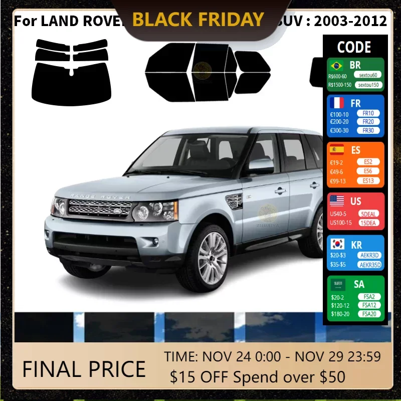 

Нанокерамическая Автомобильная УФ-пленка Precut для окон, автомобильная пленка для окон LAND ROVER RANGE ROVER 4 DR SUV 2003-2012