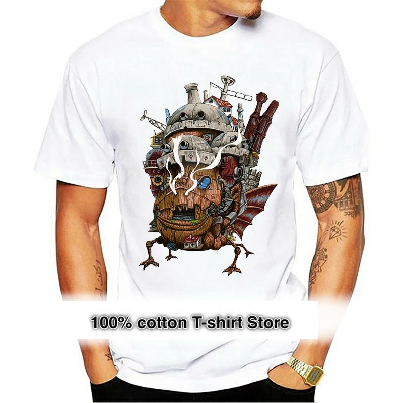 

Howl's Moving Castle T Shirt Casual White Color Miyazaki Hayao Howl's Moving Castle T-Shirt Classic Tshirt Anime T-Shirt