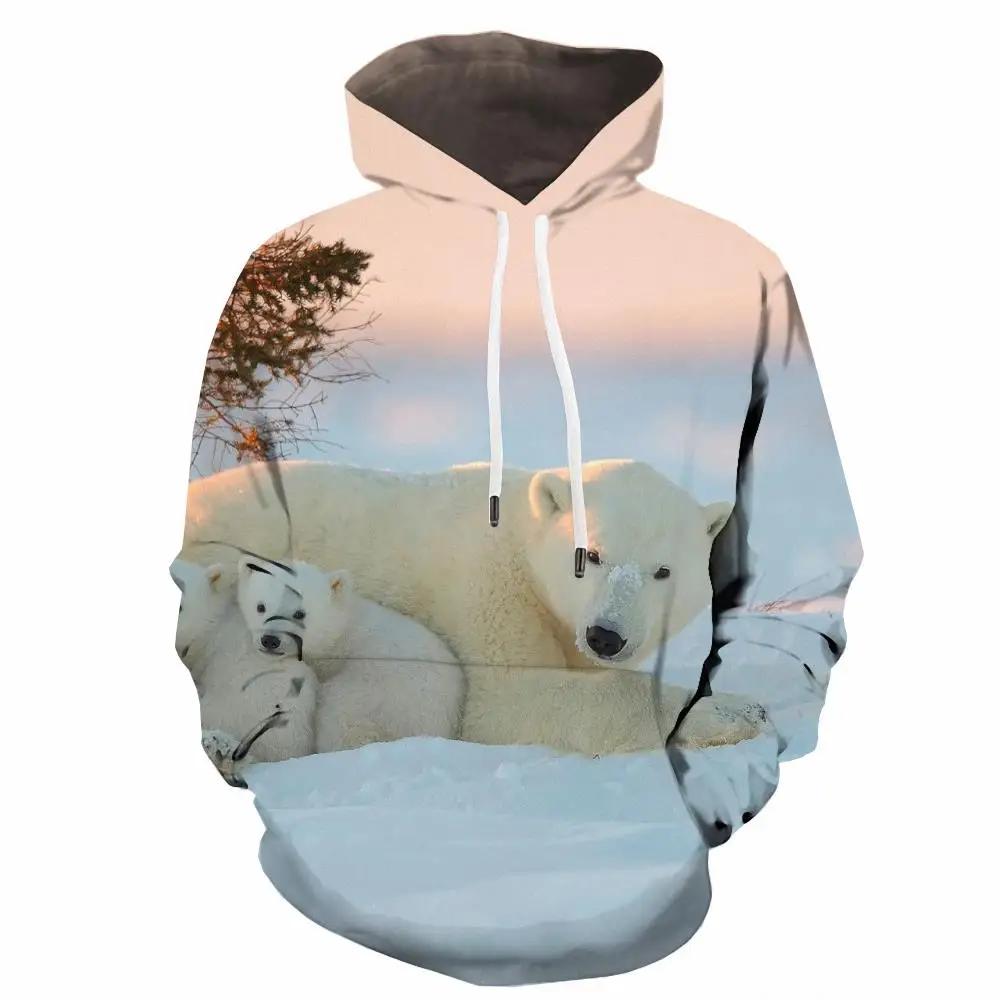 Мужские свитшоты с 3d-рисунком белого медведя |