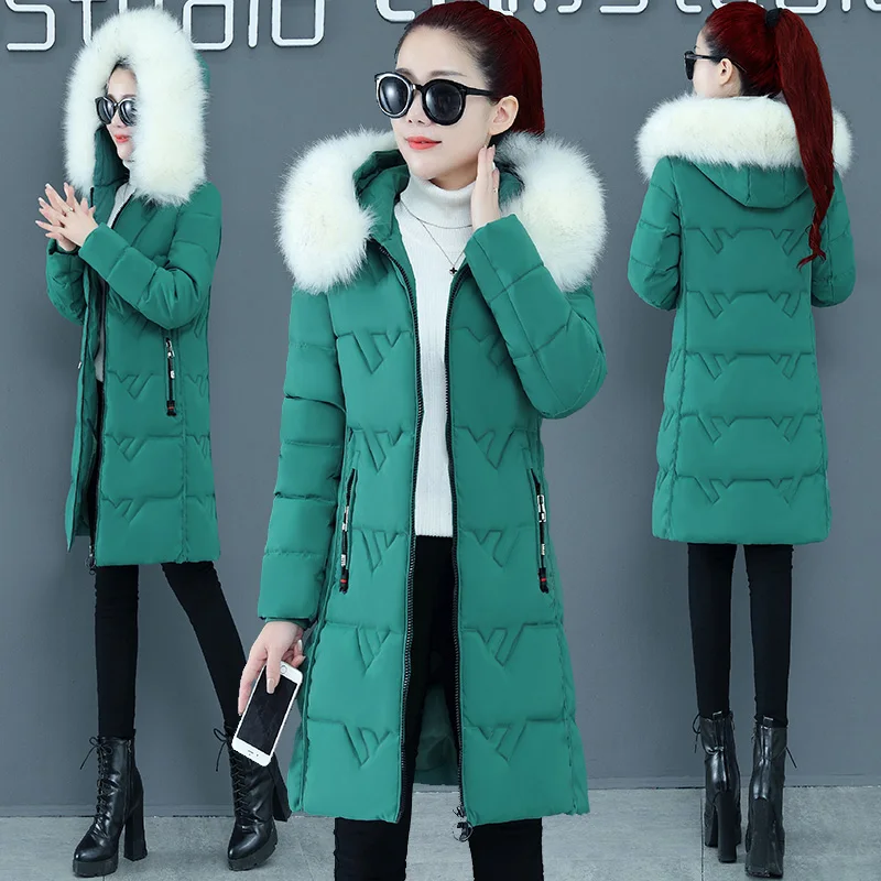 Winter Jacket Women New 2022 Winter Warm Down Jacket female Long Parkas Artificial Fur Collar Big Women Winter Coat