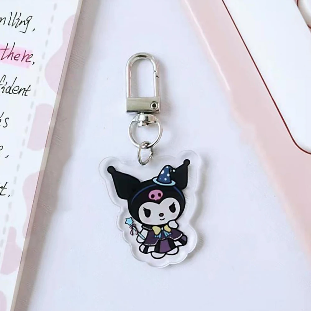 

Sanrioed мультфильм аниме Kawaii Kitty Cat Mymelody Kuromi Cute Acrylic Keychain Cinnamoroll подвесные аксессуары для сумок модные подарки