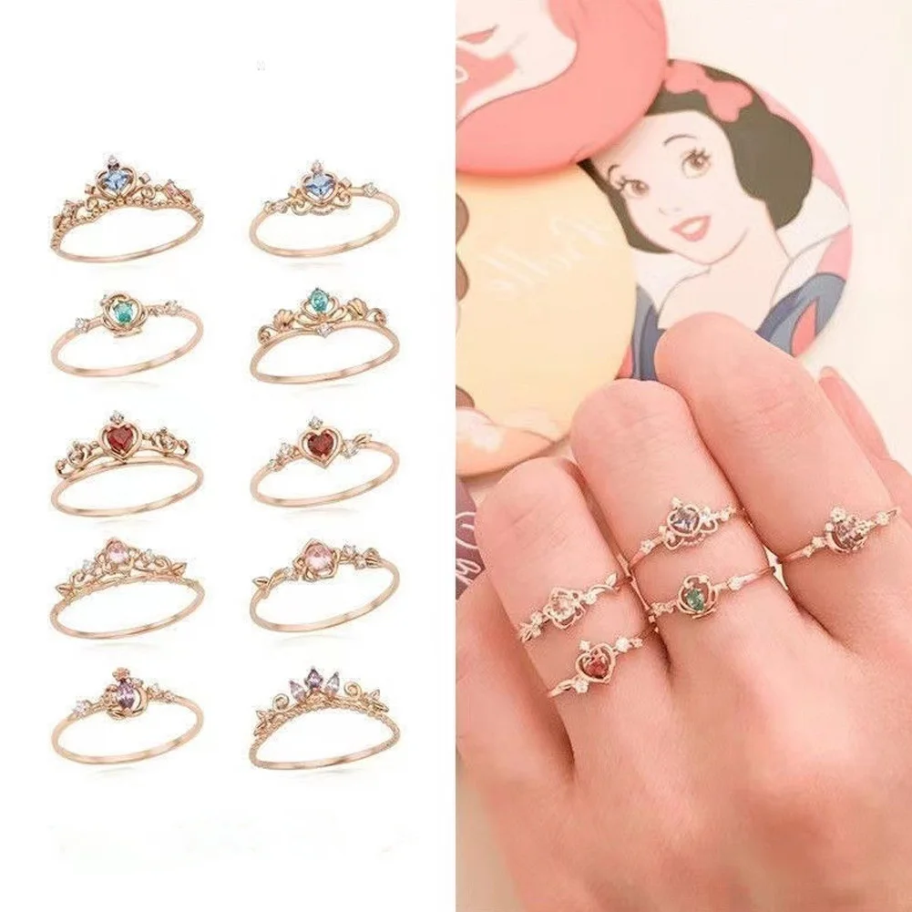 

Korea's New Exquisite Crystal Crown Ring Fashion Temperament Sweet Versatile Crowns Opening Rings Female Jewelry Princess Style