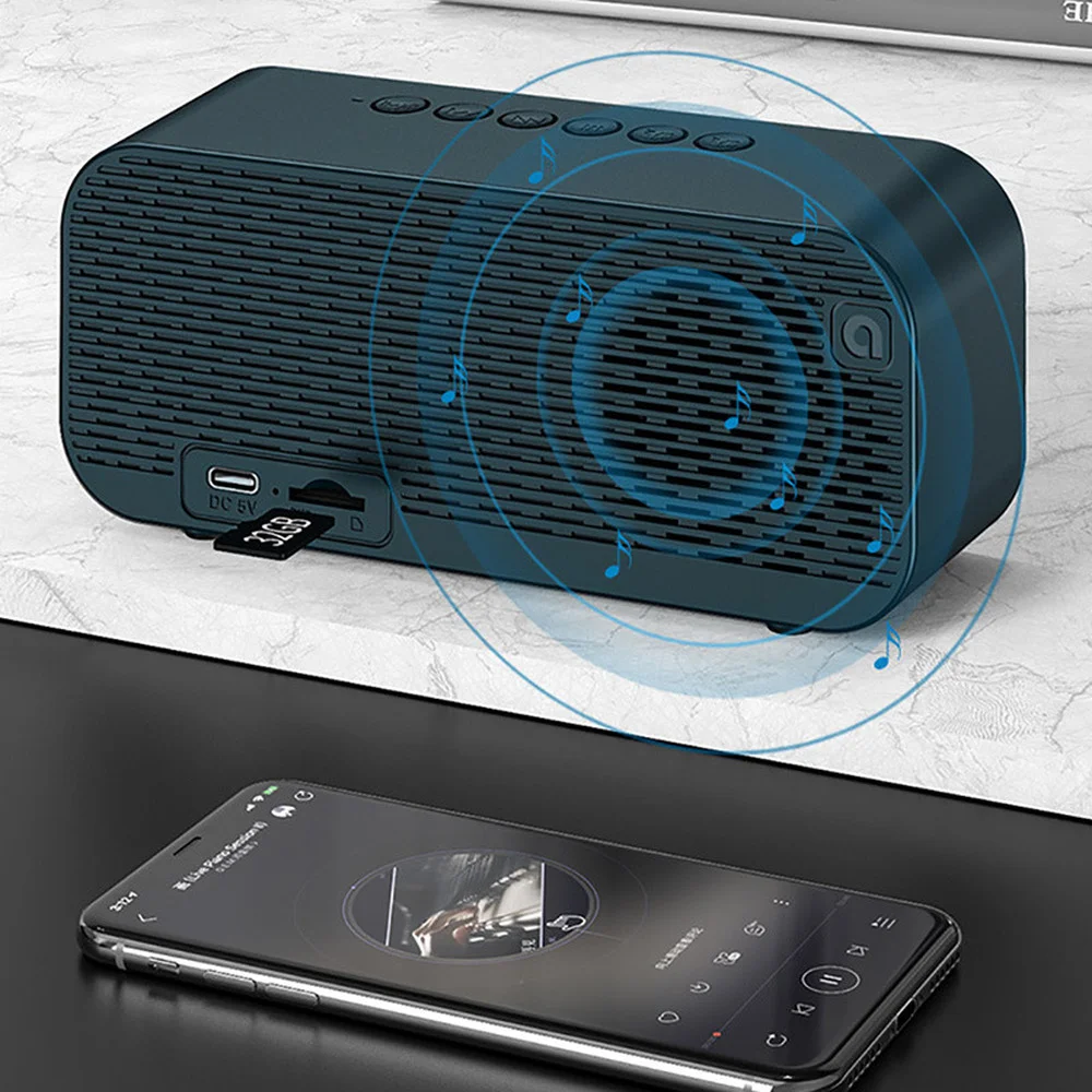 Wireless Bluetooth Speaker FM Radio Sound Box Desktop Alarm Clock Subwoofer Music Player TF Card Bass Speaker Boom For All Phone images - 6