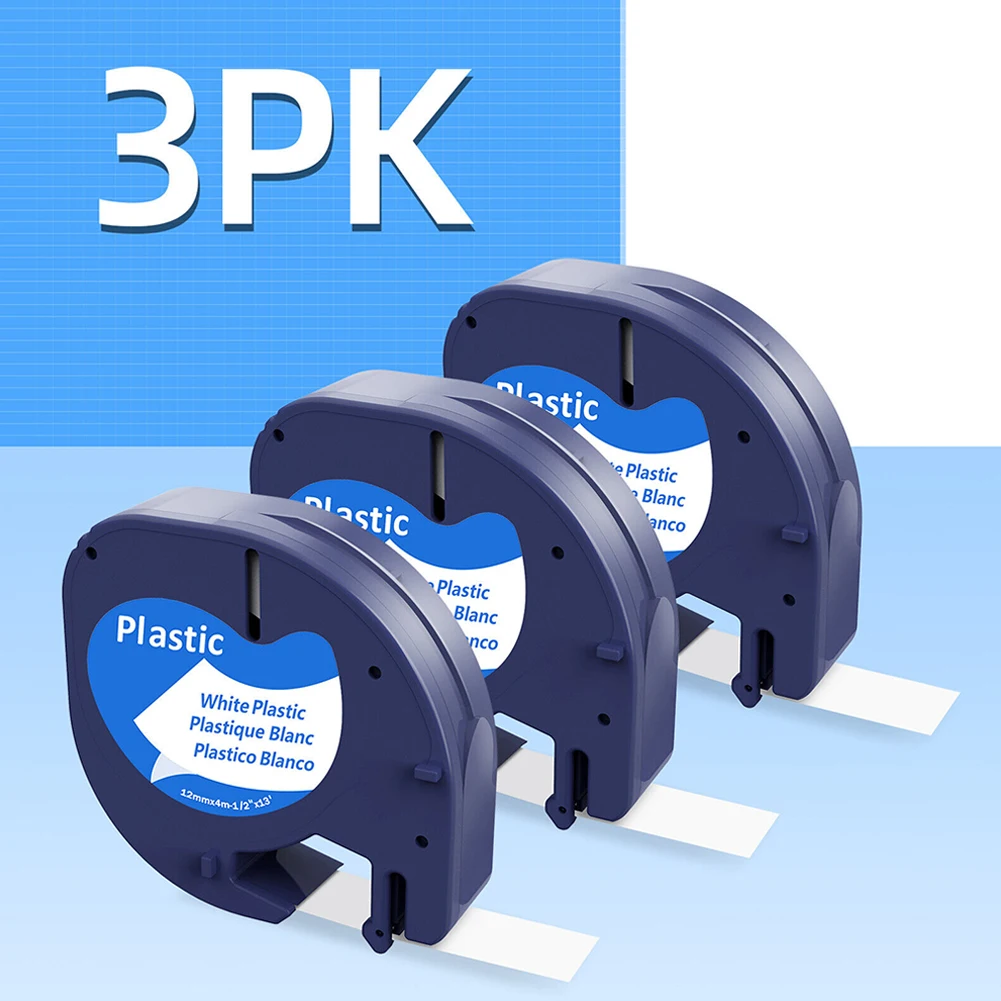 

3 шт., пластиковые этикетки для Dymo LetraTag, 91201 дюйма, 12 мм