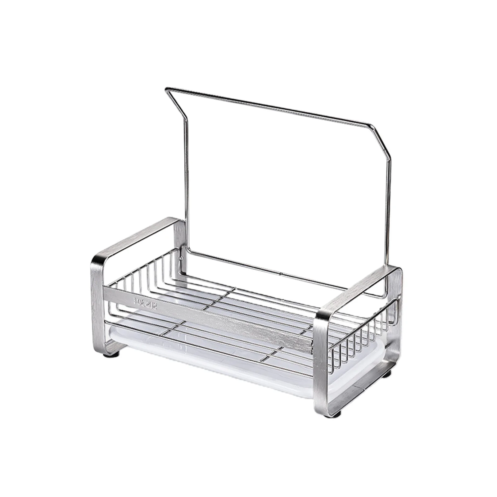 

Soap Punch Free Countertop Tray Bathroom Sponge Home Storage Drain Rack Brush Holder Stainless Steel Dishcloth Kitchen Sink